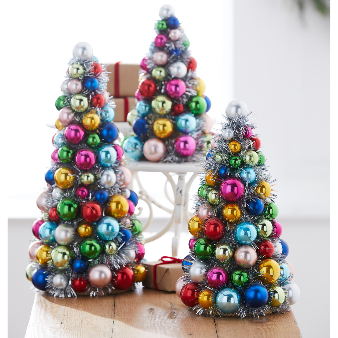 Colorful Bauble Tabletop Tree 3 Options Candy Cane Christmas Company