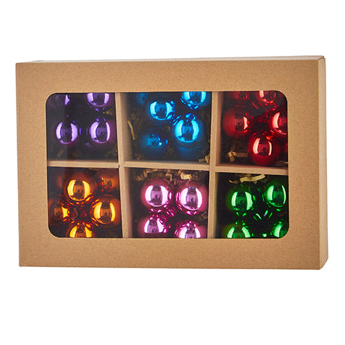 Colorful Cluster Ball Glass Ornament Set
