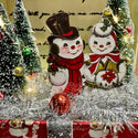 Light Up Retro Snowman Vignette Box