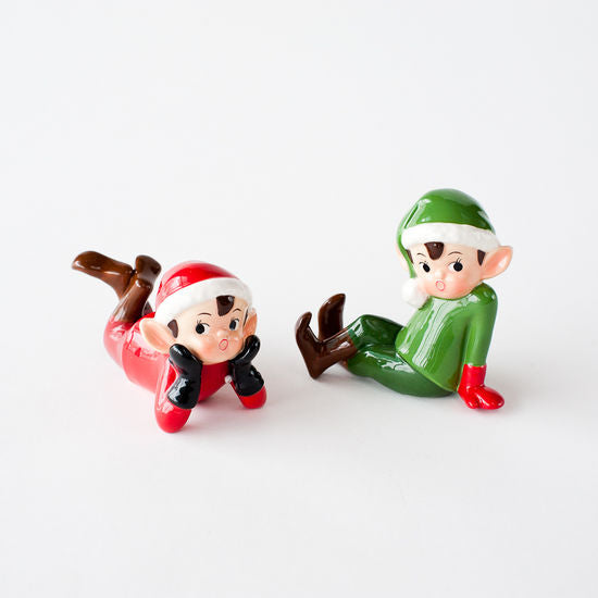 Happy Elf Ceramic Figures Set