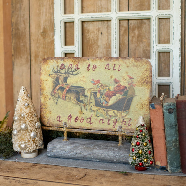 Distressed To All A Good Night Santa & Sleigh Sign