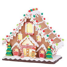 Light up gingerbread lodge house