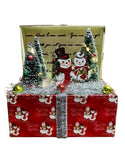 Light Up Retro Snowman Vignette Box