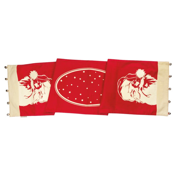 Vintage-Inspired Santa's Sleigh Cotton Table Runner