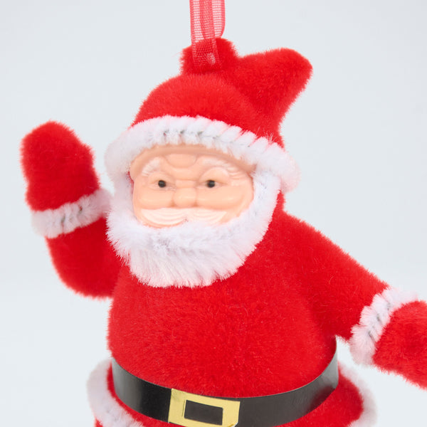 Plastic Retro Santa Ornament