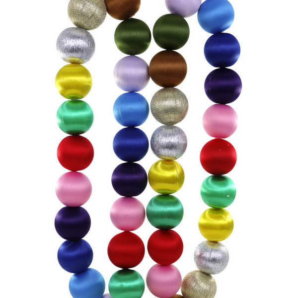 Rainbow Satin Bauble 6' Garland