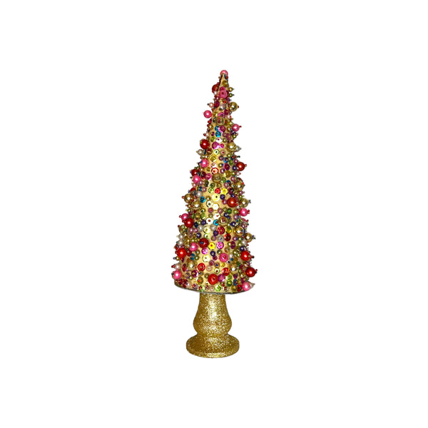 Retro Bits & Baubles Beaded Tabletop Tree- Small
