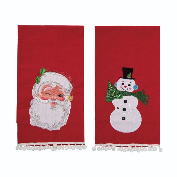Retro Jolly Santa/Snowman Kitchen Towel-