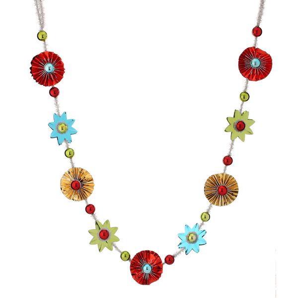 Retro Metallic Foil Snowflake 5' Garland