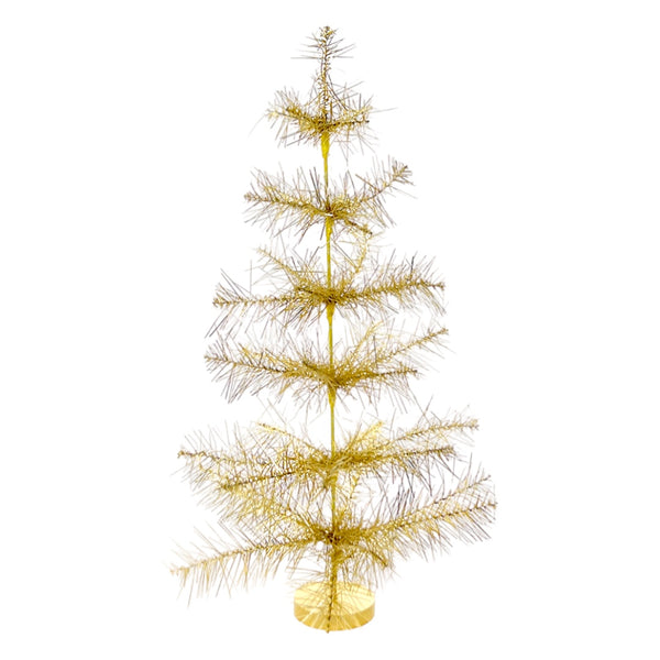 Retro Shaggy Gold Mylar 29" Tabletop Tree