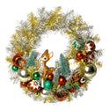 Retro Tinsel Bauble Wreath W/Santa & Deer