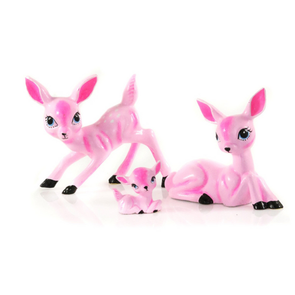 Shiny Pink Deer Family Set