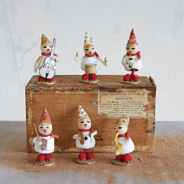 Vintage-Inspired Wood Bead Marching Band Set of 6 setup