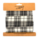 Black/White Plaid Cotton Ribbon