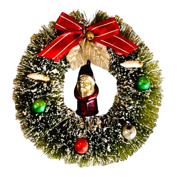Bottlebrush Chrimbo Wreath Ornament- Four Options-Santa