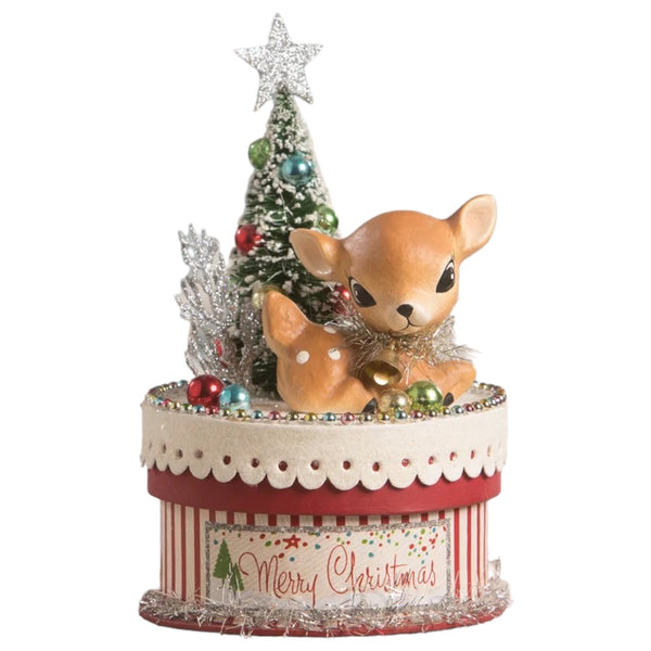 Retro Deer & Christmas Scene Box