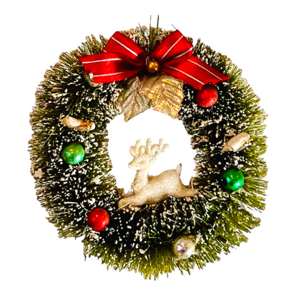 Bottlebrush Chrimbo Wreath Ornament- Four Options-Deer