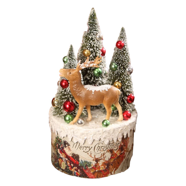 Vintage-Inspired Deer Vignette On Box