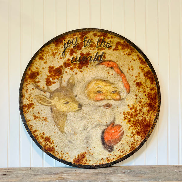 santa and reindeer vintage inspired sign