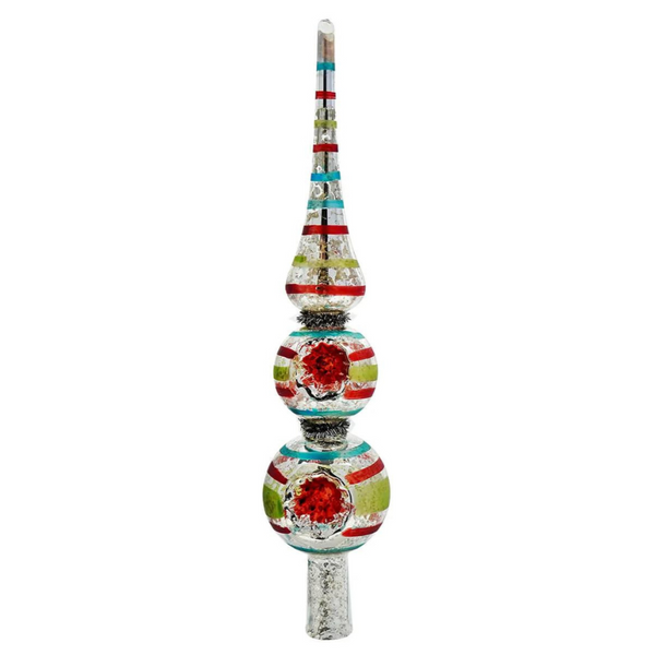 Merry & Bright Striped Indent Tree Topper