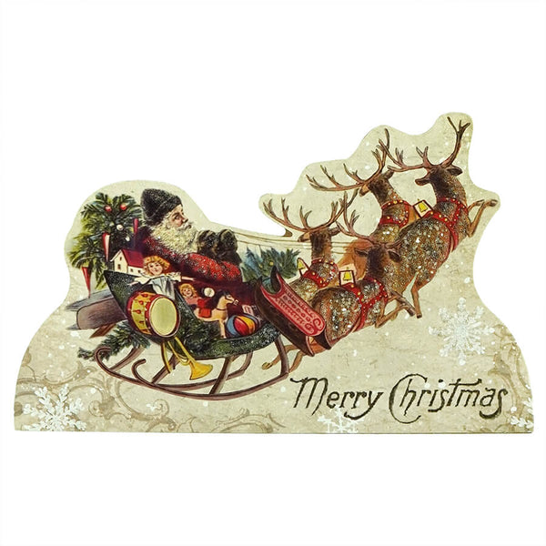 Retro Santa's Sleigh Ride Dummy Board Sign