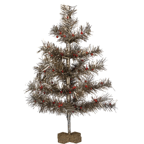 Silver Tinsel 18" Tree
