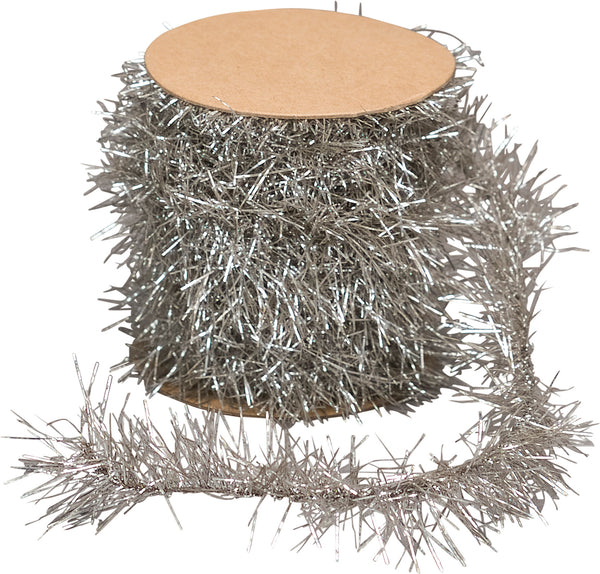 Silver Tinsel Garland 12' Roll