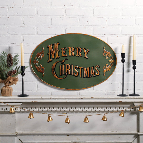 Vintage-Inspired Merry Christmas Metal Sign