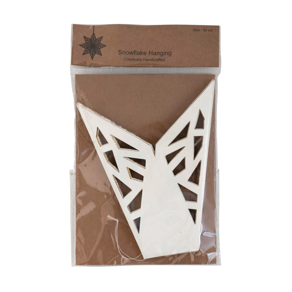12"H Handmade Recycled Paper Folding Snowflake Ornament in Container