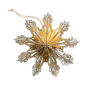 6"H Handmade Recycled Paper Folding Snowflake Ornament- Gold A