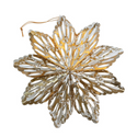 6"H Handmade Recycled Paper Folding Snowflake Ornament- Gold B