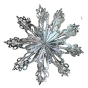 6"H Handmade Recycled Paper Folding Snowflake Ornament- Silver A
