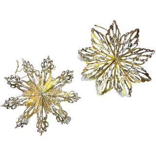 6"H Handmade Recycled Paper Folding Snowflake Ornament- Gold