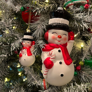 Blow Mold Snowman Ornament- 2 Sizes