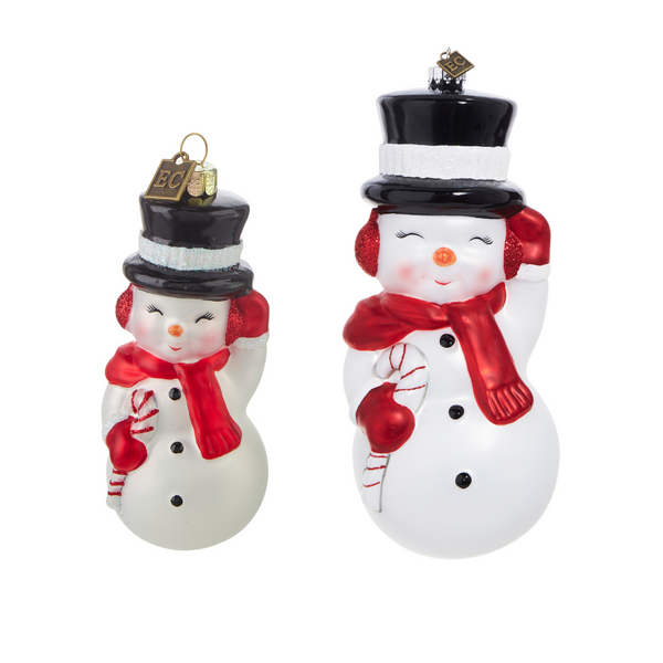 Blow Mold Snowman Ornament- 2 Sizes