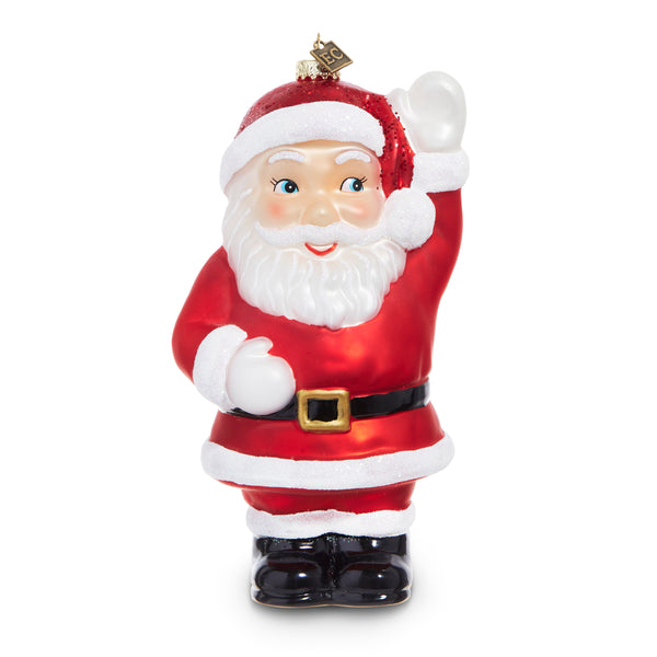 Blow Mold Waving Santa Ornament- Large