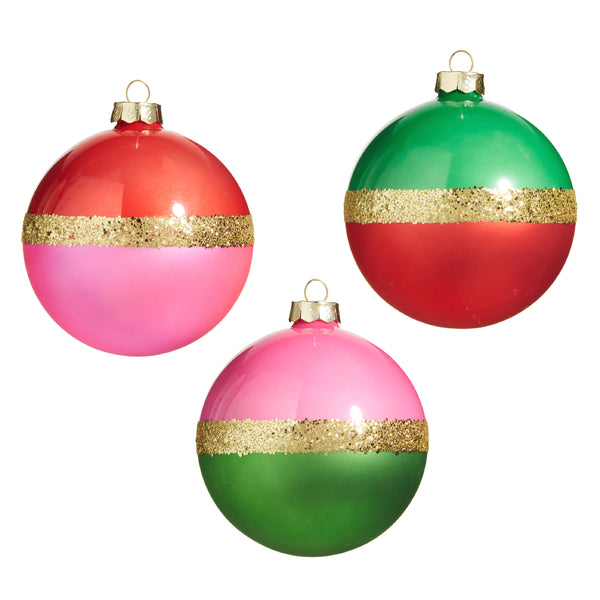 Bright Bauble Glass Ornament Set