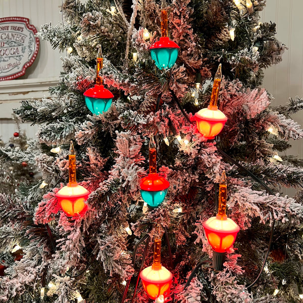 Classic Christmas Bubble Light Set on Tree