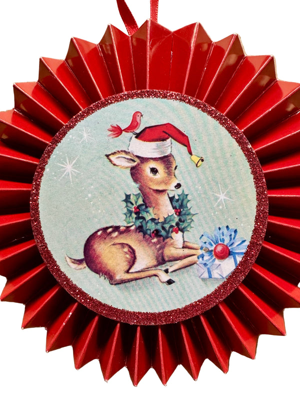 Retro Holiday Disk Ornaments