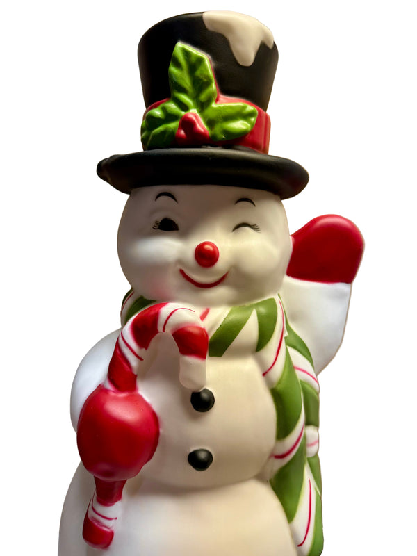 Outdoor Blow Mold Retro Winking Snowman