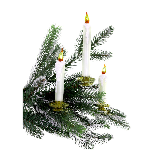 Dripping White Clip-On Candle Ornament Set