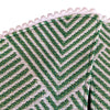 Exclusive Green & White Striped 14" Mini Tree Skirt White Border Closeup
