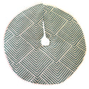 Exclusive Green & White Striped 14" Mini Tree Skirt White Border