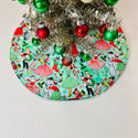 Exclusive Retro Christmas Print 14" Mini Tree Skirt Tree Close-Up