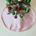 Exclusive Reversible Pink Satin/Red Velvet 14" Mini Tree Skirt White Border