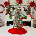 Exclusive Reversible Pink Satin/Red Velvet 14" Mini Tree Skirt Red on Tree