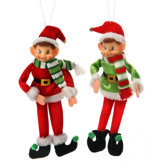 Fabric Pixie Elf Ornament Set of 2