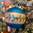 Glass Reflector 5" Ball Ornament-  Blue Back