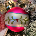 Glass Reflector 5" Ball Ornament-  Pink Back