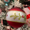 Glass Reflector 5" Ball Ornament- Red Back